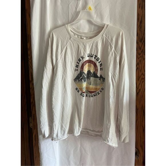 Maurices Think Outside No Box Required White Long Sleeve Top Woman’s Size XL - Picture 1 of 6